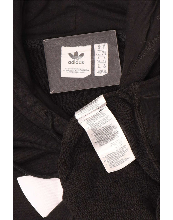 Adidas Damen Graphic Hoodie Pullover UK 18 XL Schwarz Baumwolle