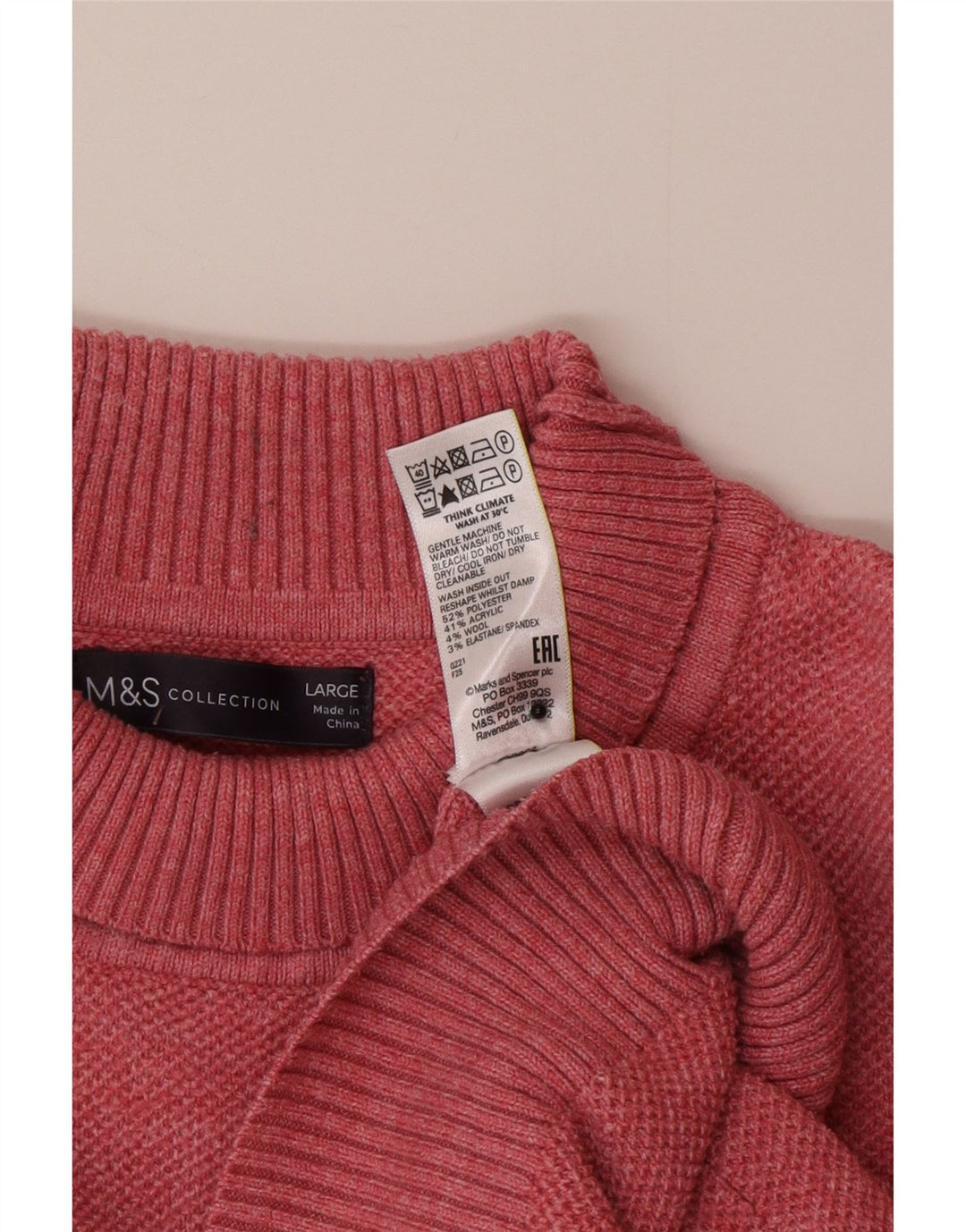 Marks & Spencer Damen-Pullover mit Rollkragen, übergroß, Gr. 16, Rosa