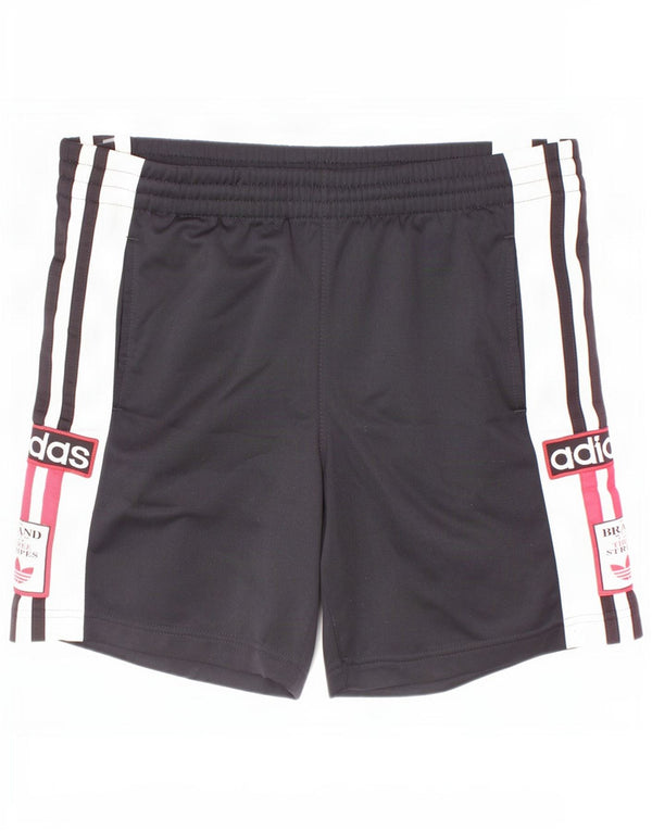 Adidas Sportshorts mit Grafik für Jungen, 11–12 Jahre, schwarzes Colourblock-Polyester