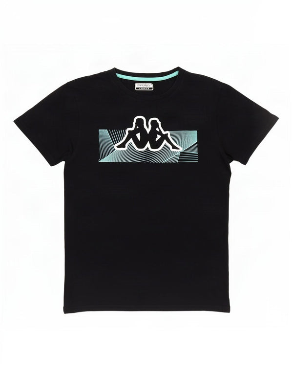 Kappa Herren T-Shirt mit Grafik, Größe L, Schwarz