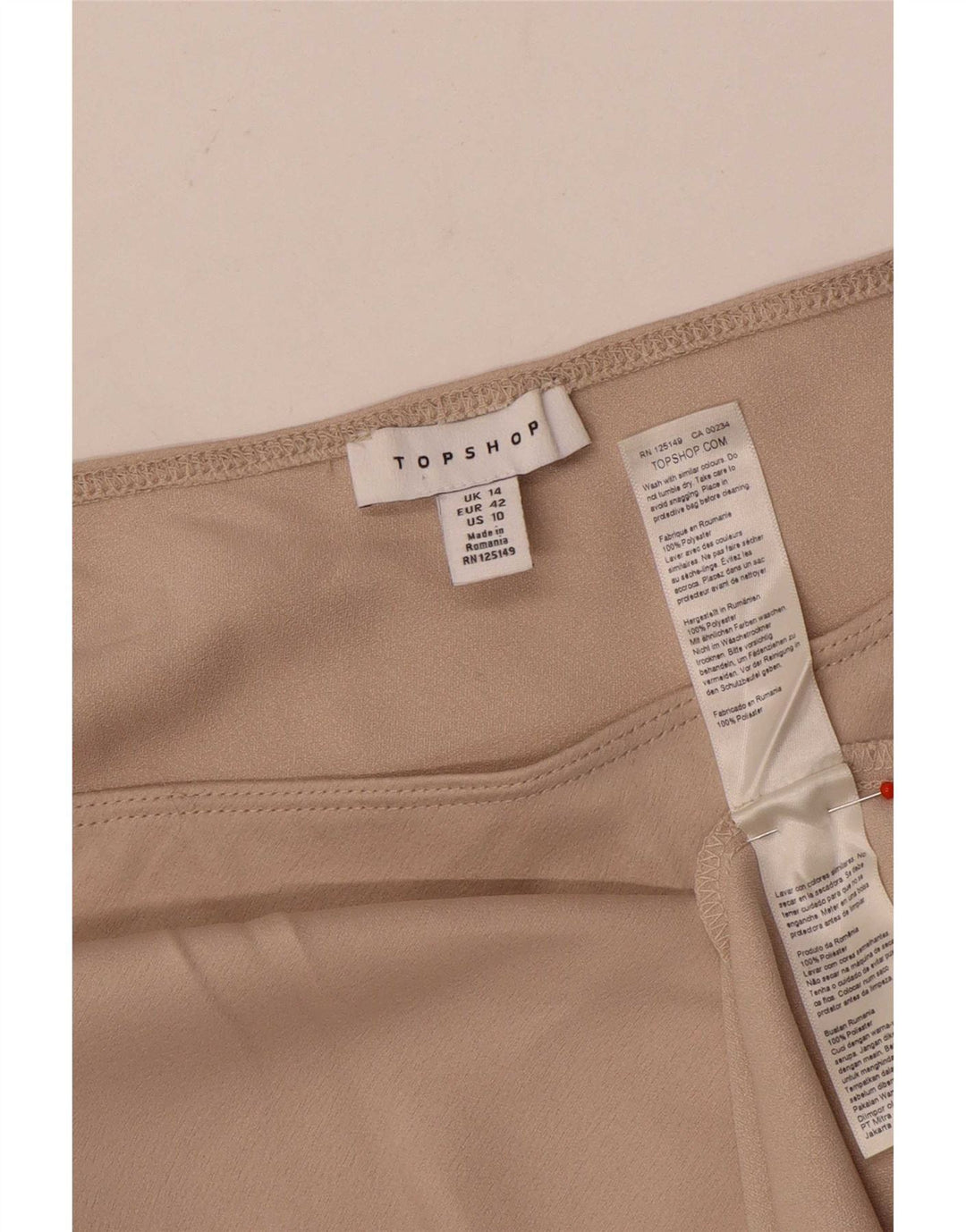 Topshop Damen Maxirock UK 14 Large W36 Beige Polyester