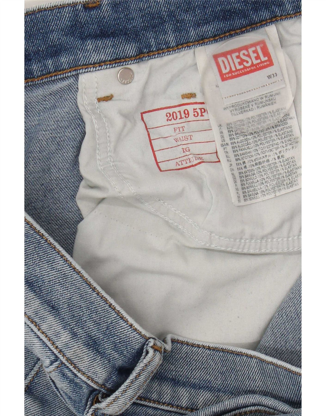 Diesel Damen Slim Jeans W33 L32 Blaue Baumwolle