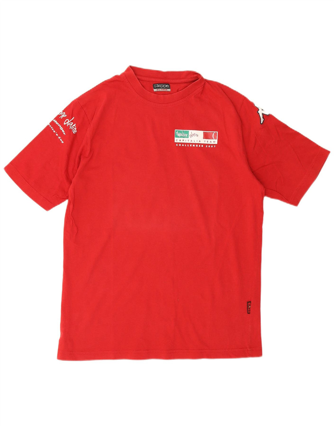 Kappa Herren Grafik T-Shirt Top XL Rot Baumwolle