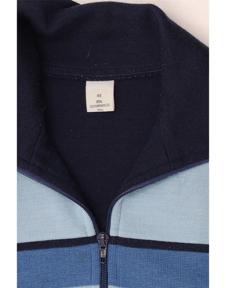 Vintage Herren-Trainingsanzug-Top-Jacke IT 48 Medium Navy Blue Colourblock