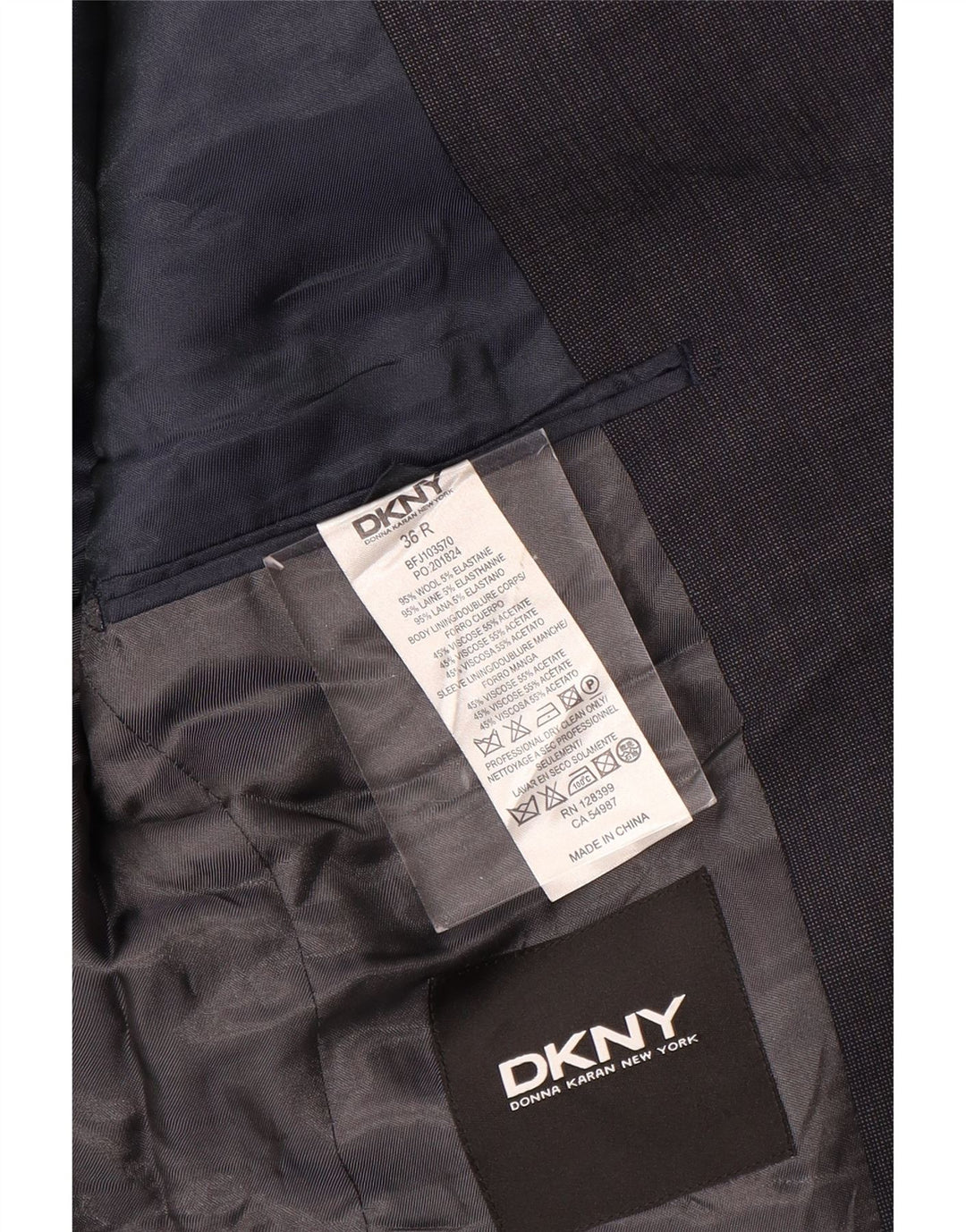 DKNY Herren-Blazer mit 2 Knöpfen, Gr. 36, Marineblau