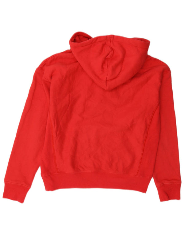 Champion Damen Reverse Weave Graphic Hoodie Pullover UK 10 Small Rot Baumwolle