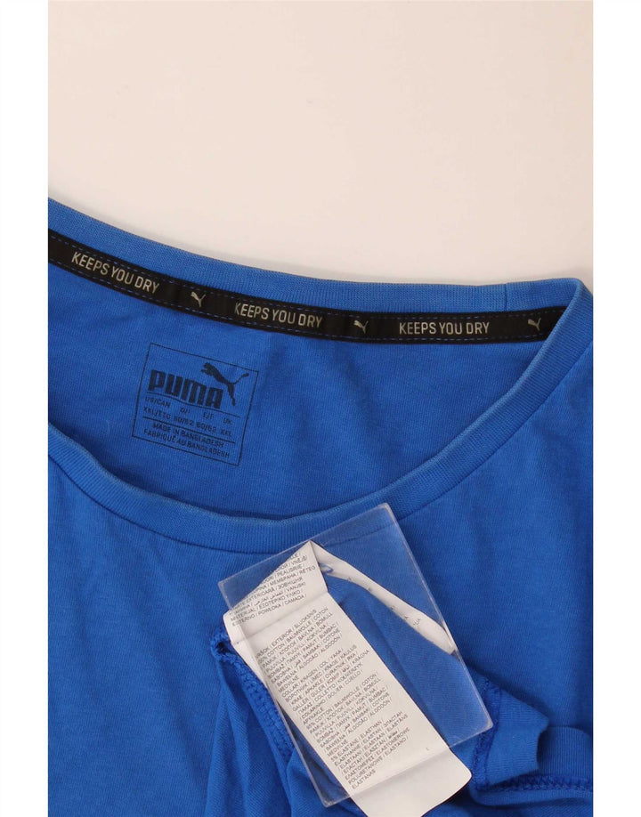 Puma Herren Grafik T-Shirt Top 2XL Blau Baumwolle