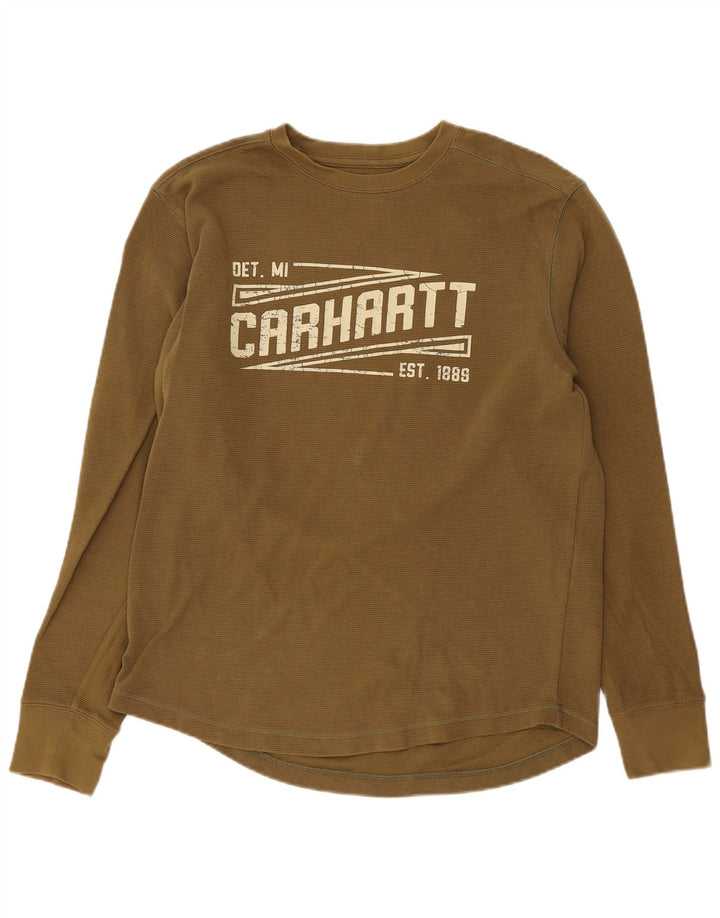 Carhartt Herren Relaxed Fit Graphic Top Langarm mittelgrüne Baumwolle