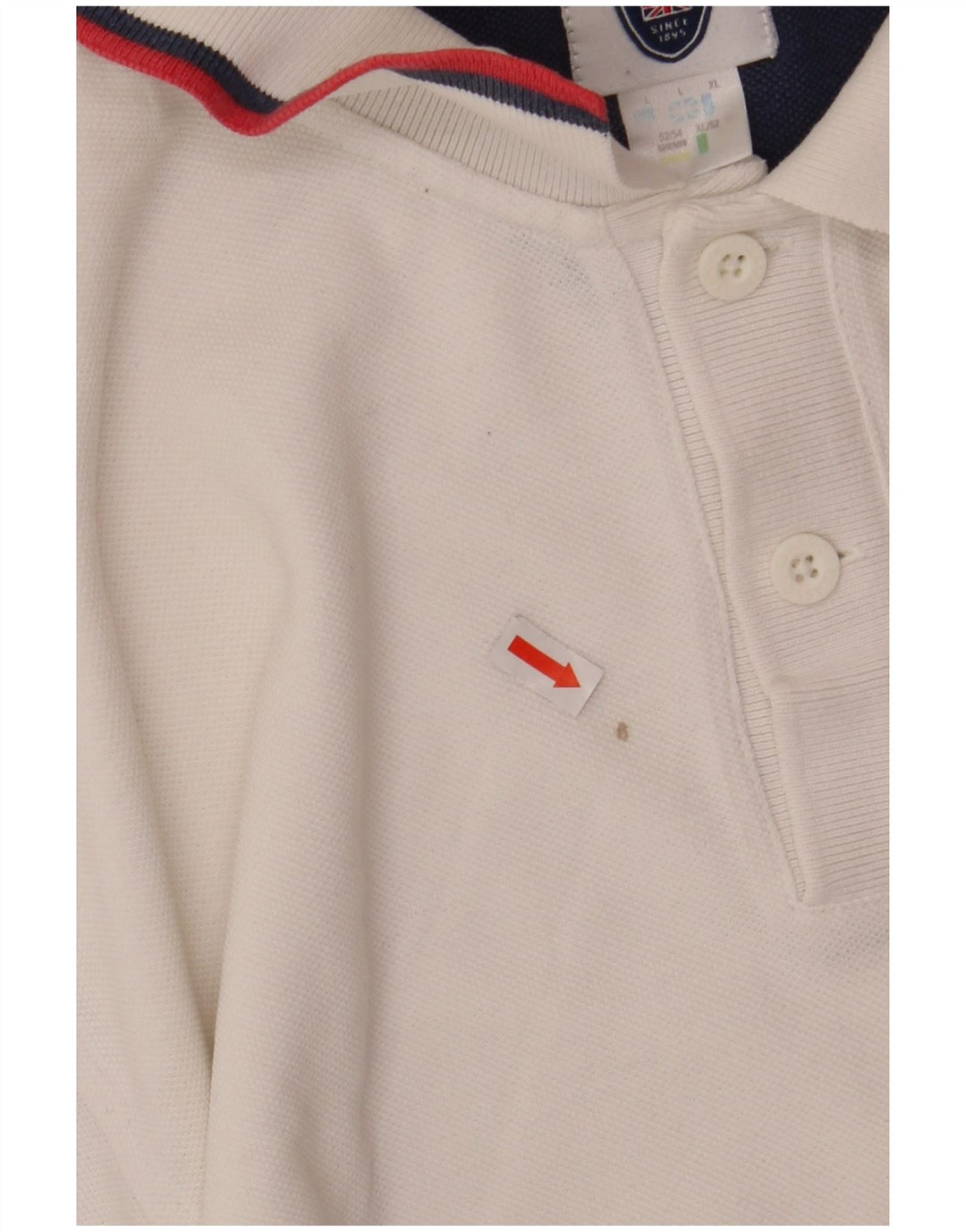 Reebok Herren-Poloshirt, groß, weiße Baumwolle