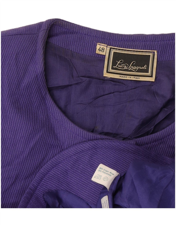 Luisa Spagnoli Damen 5-Knopf-Blazerjacke IT 48 XL Lila Wolle