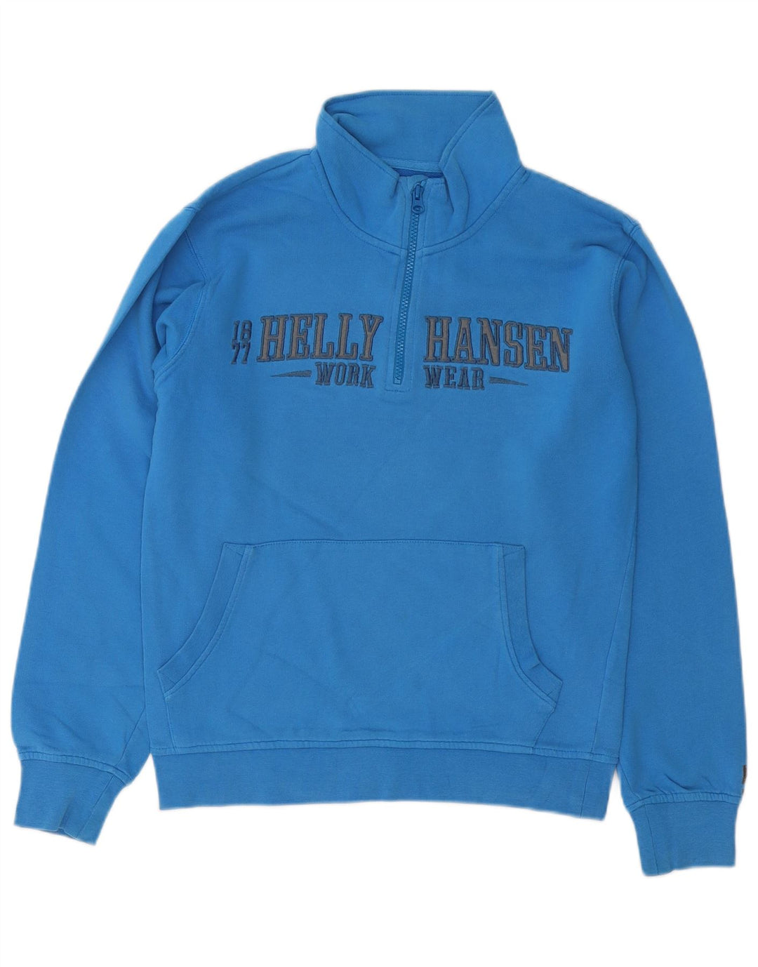 Helly Hansen Herren Workwear Grafik-Sweatshirt mit Reißverschluss am Hals, Größe S, Blau