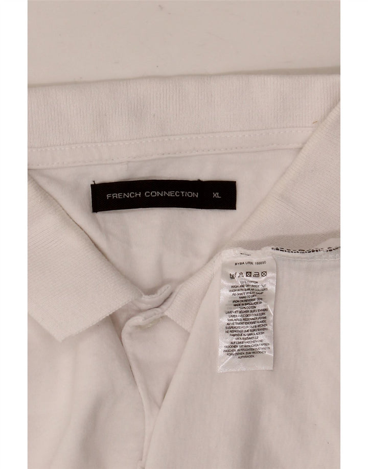 French Connection Herren-Poloshirt XL aus weißer Baumwolle