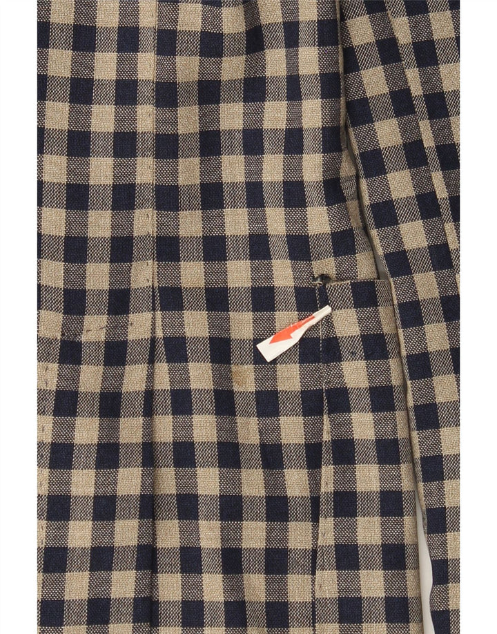 Angelico Herren-Blazer mit 2 Knöpfen, IT 50, große beige Gingham-Wolle