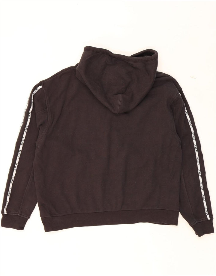 LEVI'S Womens Oversized Graphic Hoodie Jumper UK 14 Medium Black Cotton Vintage Levi's and Second-Hand Levi's from Messina Hembry 