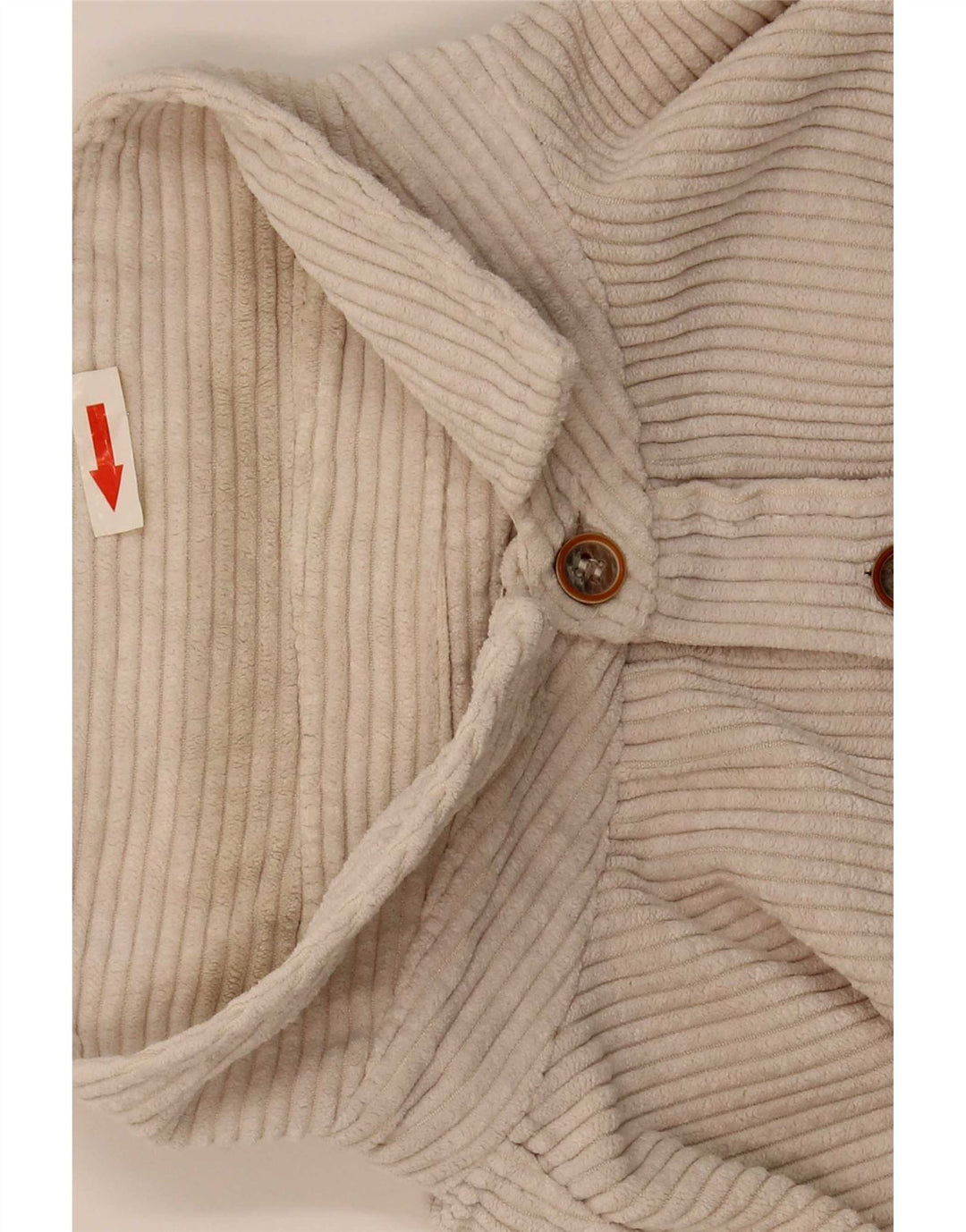 Zara Herren Relaxed Fit Cordhemd Großes Beige Polyester