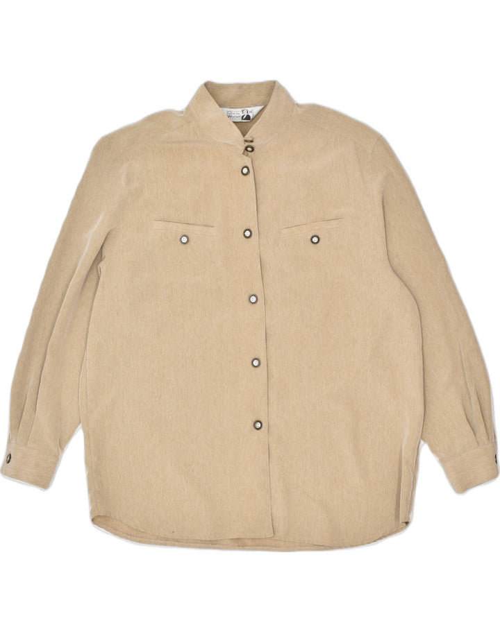 GLORIA Womens Shirt IT 44 Medium Brown Polyester | Vintage Gloria | Thrift | Second-Hand Gloria | Used Clothing | Messina Hembry 