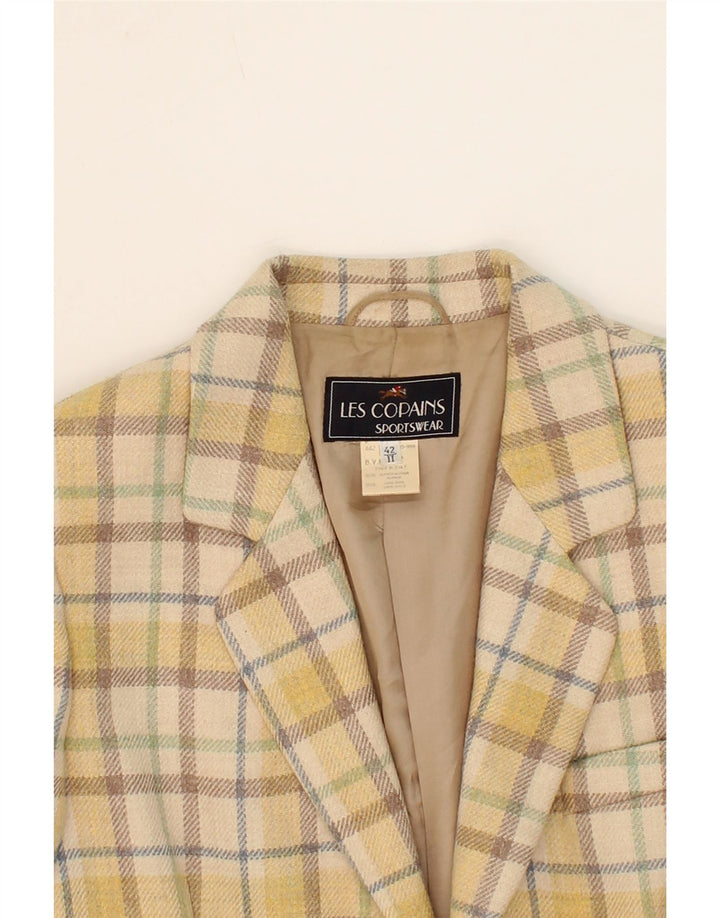 LES COPAINS Womens Longline 2 Button Blazer Jacket IT 42 Medium Beige Vintage Les Copains and Second-Hand Les Copains from Messina Hembry 