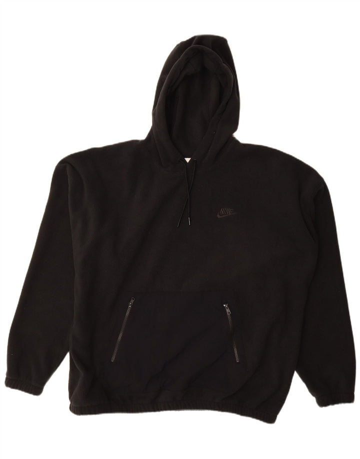 Nike Herren-Fleecepullover mit Kapuze, groß, aus schwarzem Polyester
