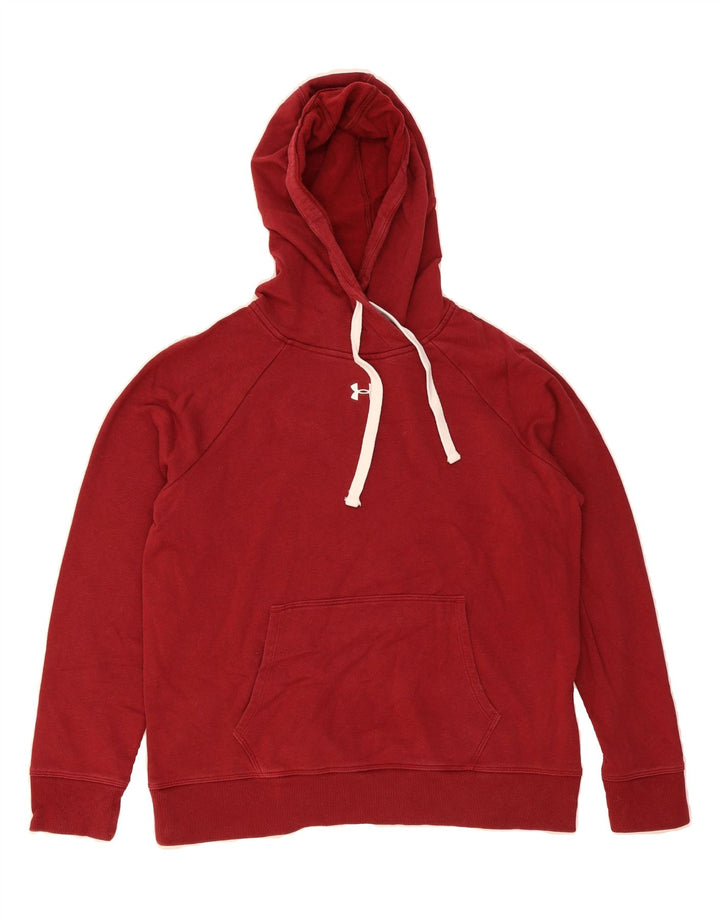 UNDER ARMOUR Womens Hoodie Jumper UK 14 Medium Red Cotton Vintage Under Armour and Second-Hand Under Armour from Messina Hembry 