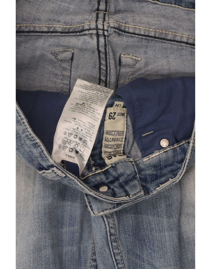Gas Damen Straight Jeans W29 L34 Blaue Baumwolle