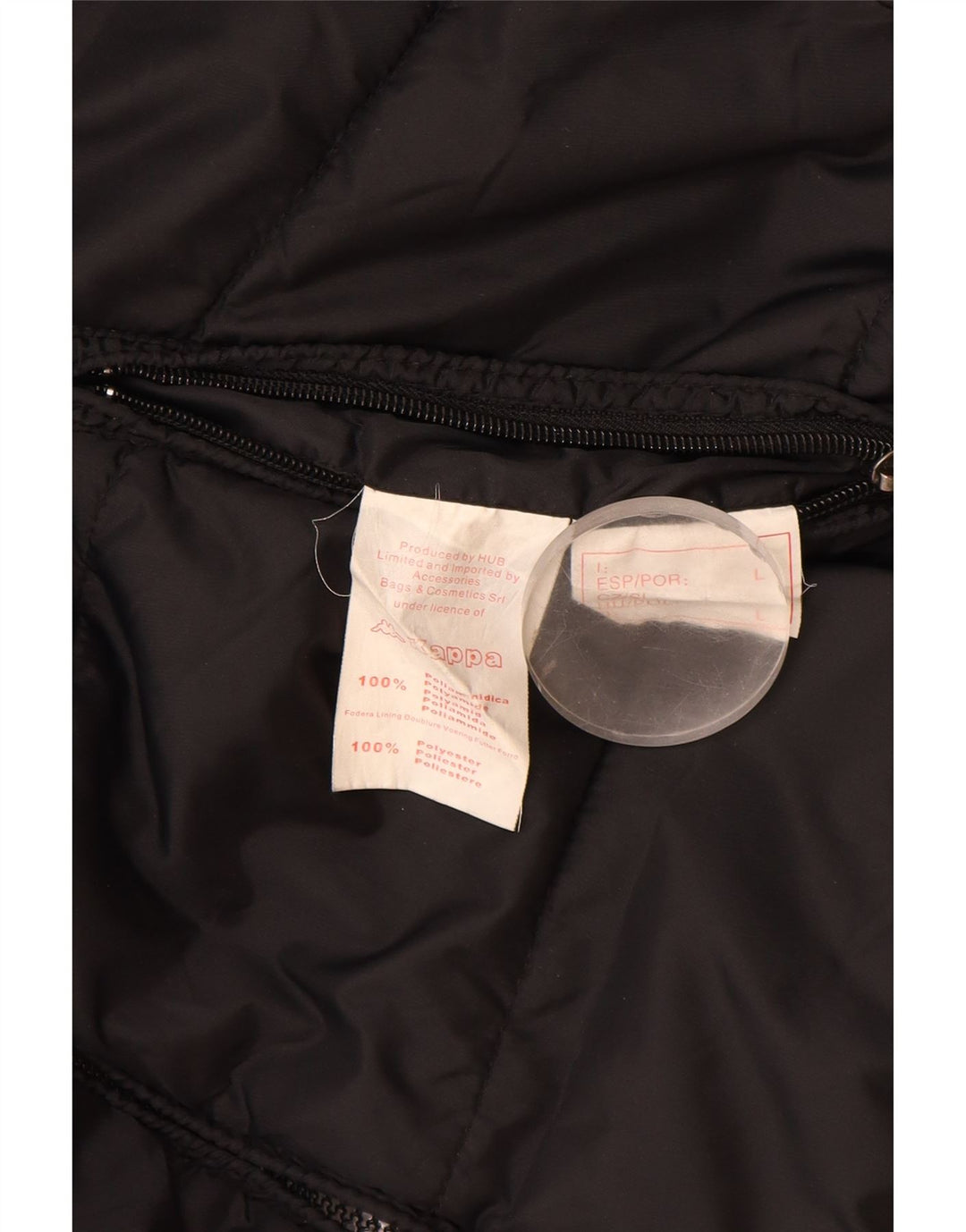 Kappa Herren Wattierte Jacke UK 40 Large Schwarz Polyamid