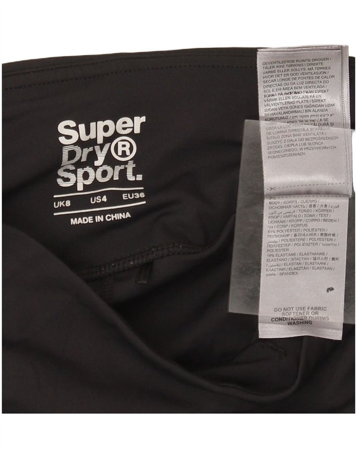 Superdry Damen Grafik-Leggings UK 8 Small Schwarz Polyester