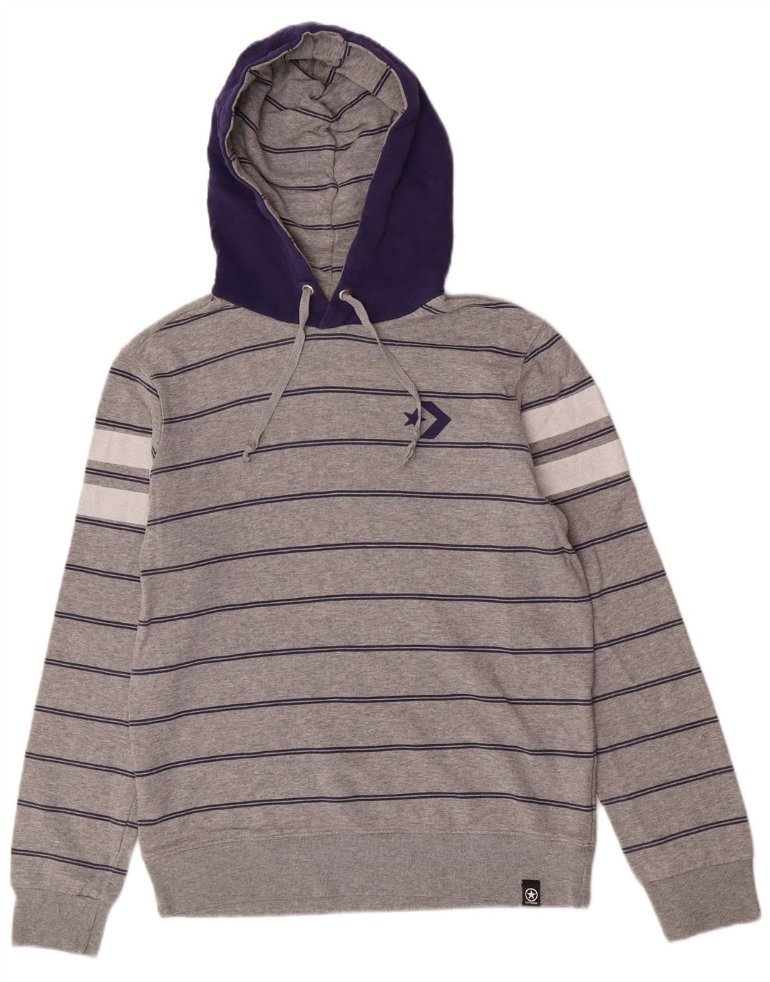 Converse Herren-Kapuzenpullover aus mittelgrauer Colourblock-Baumwolle