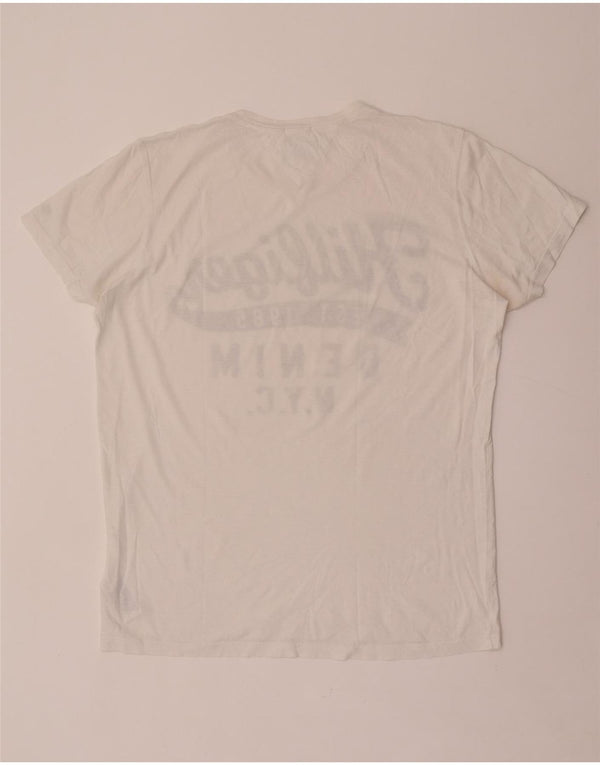 Tommy Hilfiger Herren-T-Shirt mit Grafik, XL, weiße Baumwolle