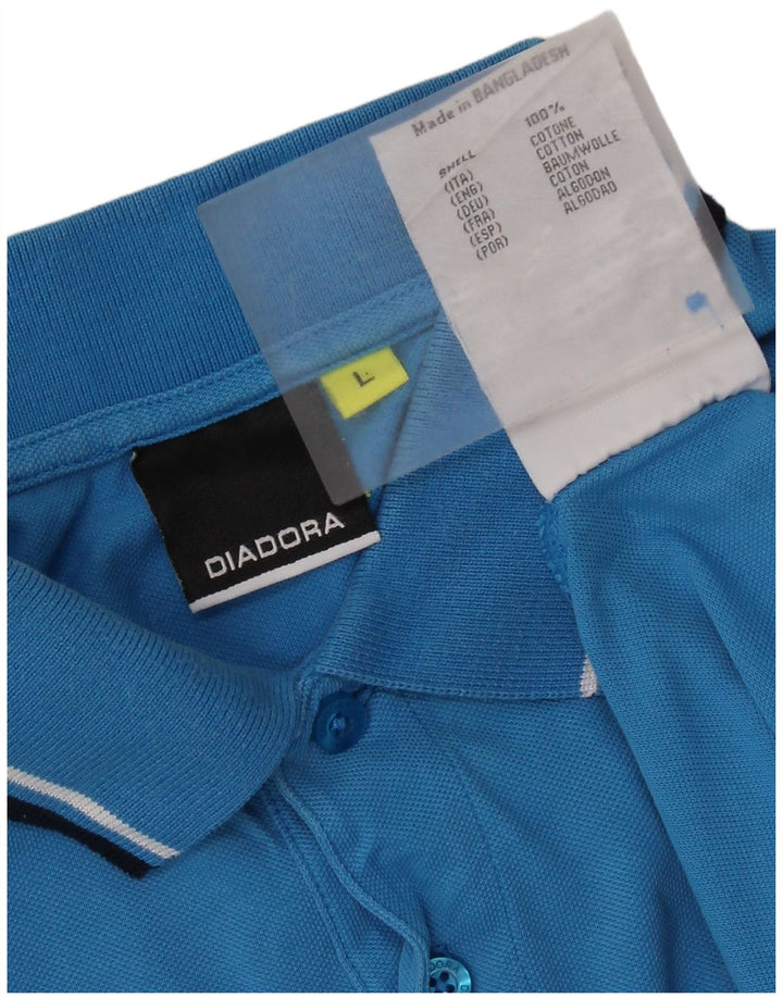 DIADORA Herren-Poloshirt, große blaue Baumwolle
