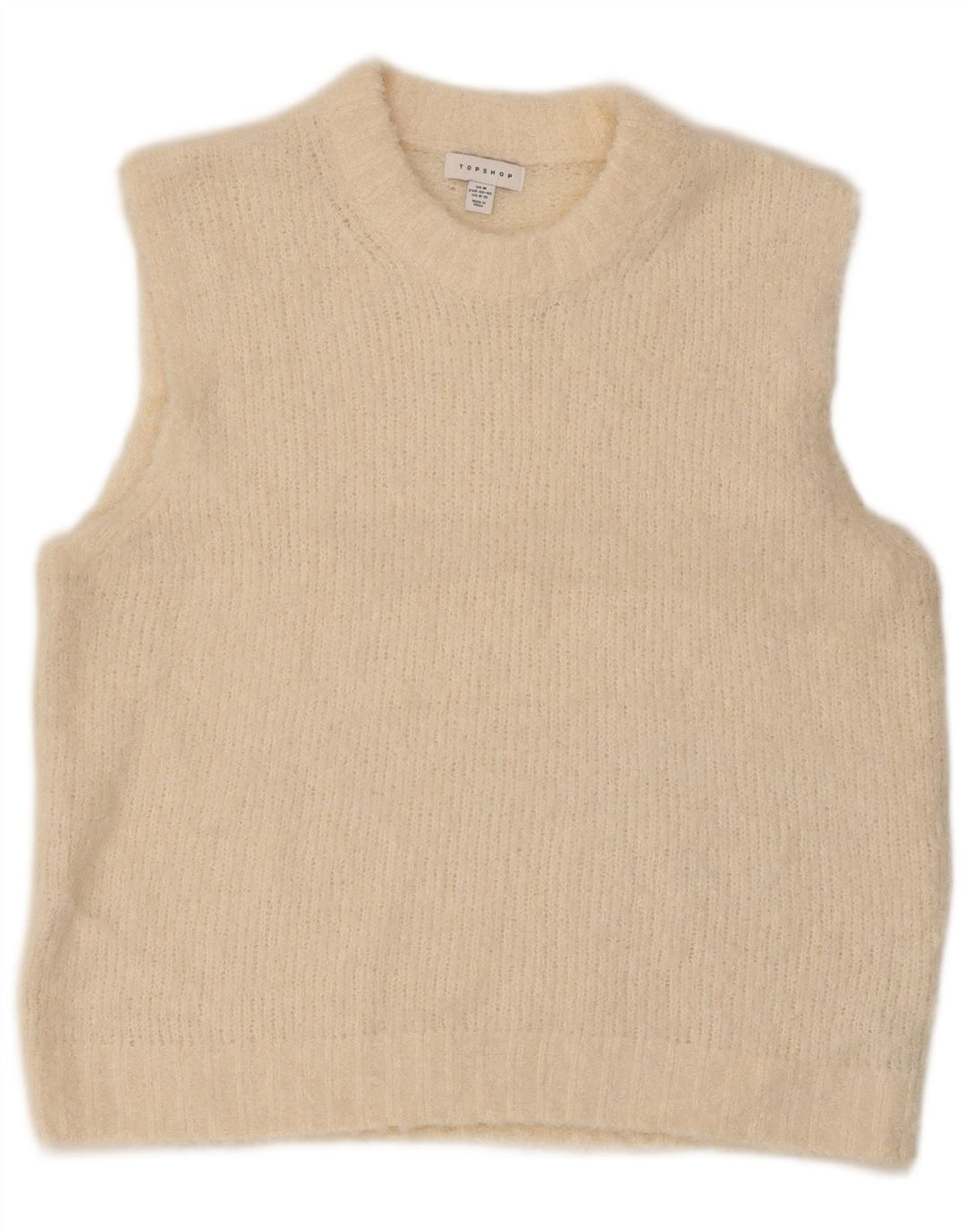 Topshop Damen Tanktop UK 14 Medium Beige Polyester