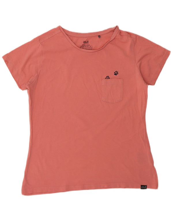 JACK WOLFSKIN Damen T-Shirt Top UK 18 XL Rosa Baumwolle