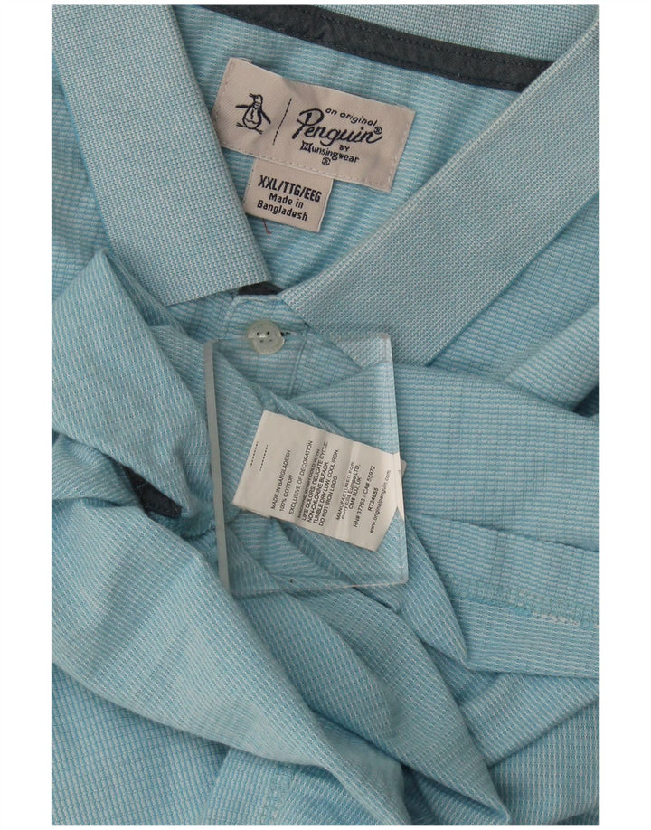 Penguin Herren Poloshirt 2XL Blau Baumwolle