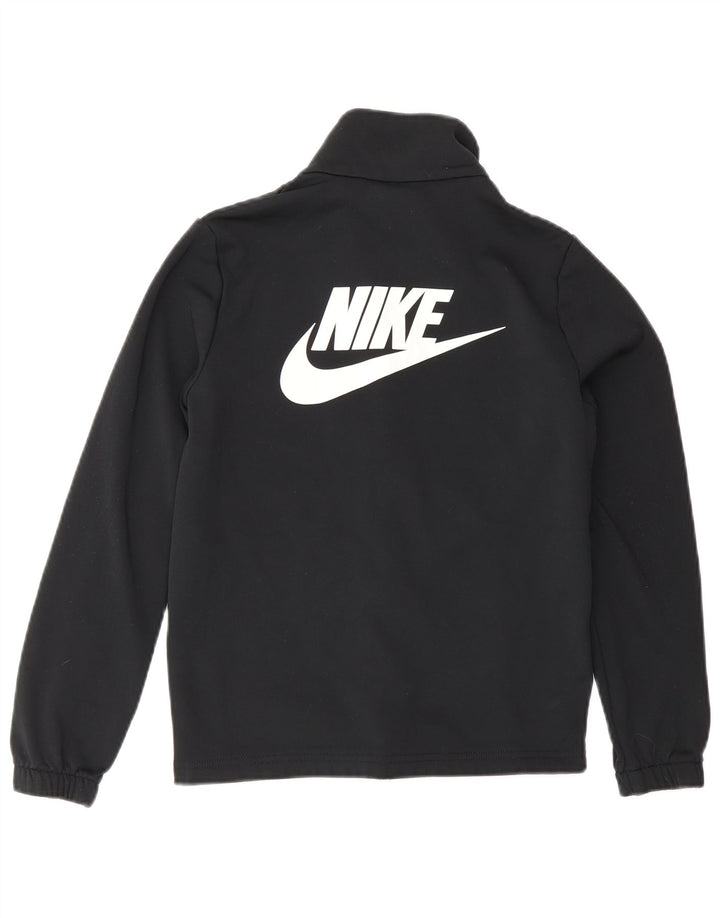 Nike Jungen-Trainingsanzugoberteil mit Grafik, 10–11 Jahre, mittleres schwarzes Polyester