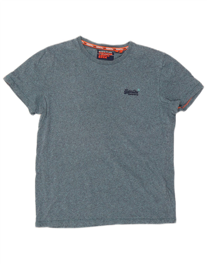 Superdry Herren T-Shirt-Oberteil aus mittelblauer Baumwolle