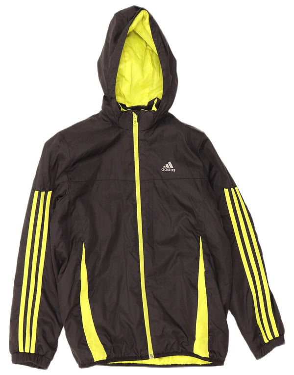 ADIDAS Windjacke mit Kapuze für Jungen, 11–12 Jahre, Schwarz, Farbblock