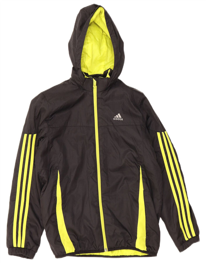 ADIDAS Windjacke mit Kapuze für Jungen, 11–12 Jahre, Schwarz, Farbblock