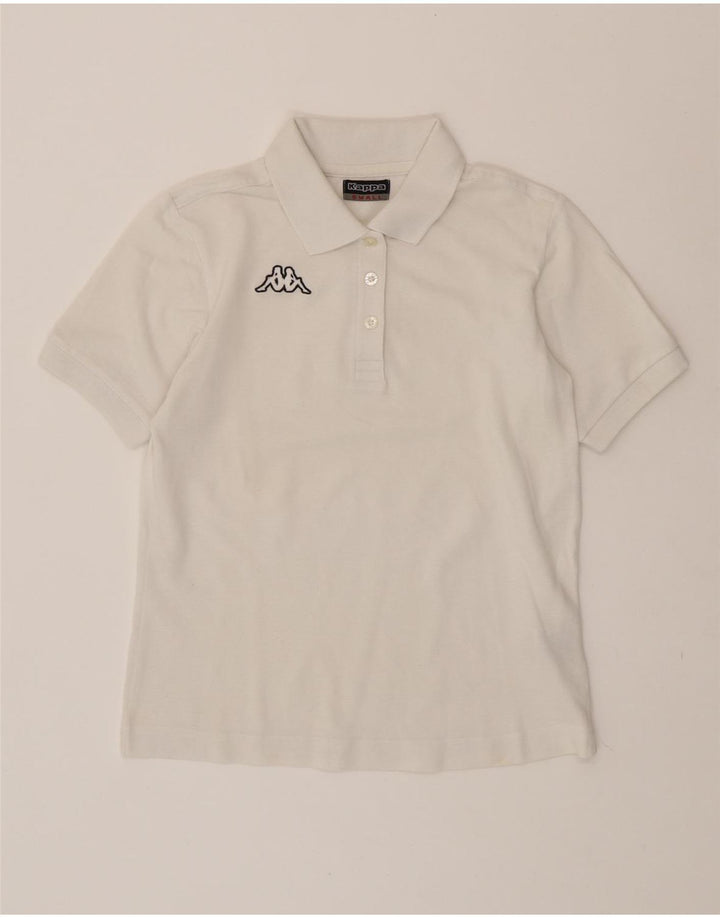 KAPPA Womens Polo Shirt UK 10 Small White Cotton Vintage Kappa and Second-Hand Kappa from Messina Hembry 