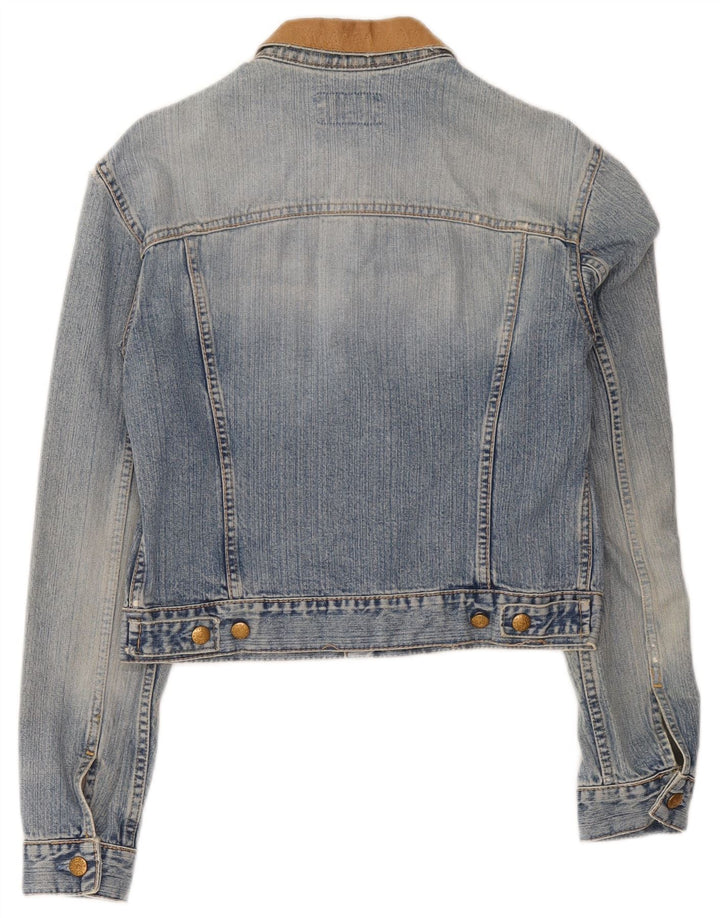 Swish Damen Crop Denim Jacke UK 14 Mittelblau