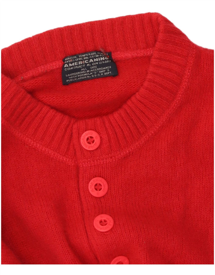 AMERICANINO Herren-Pullover mit grafischem Rundhalsausschnitt, Größe L, Rot