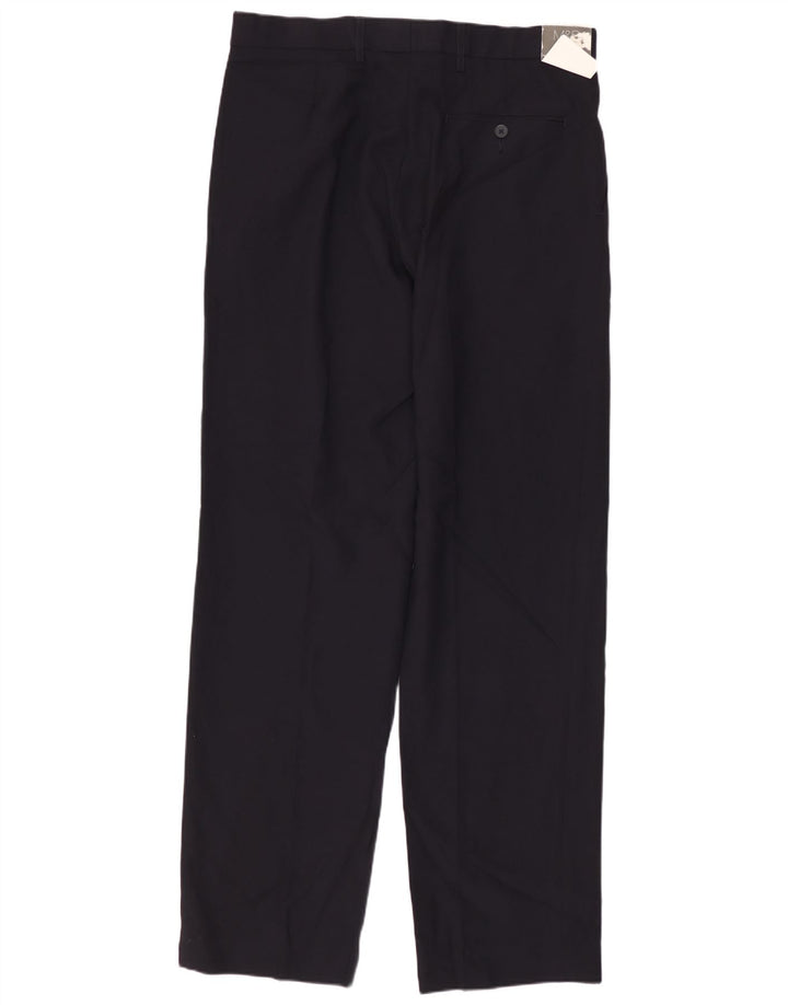 MARKS & SPENCER Herren-Anzughose mit normaler Passform, W32, L33, marineblaues Polyester