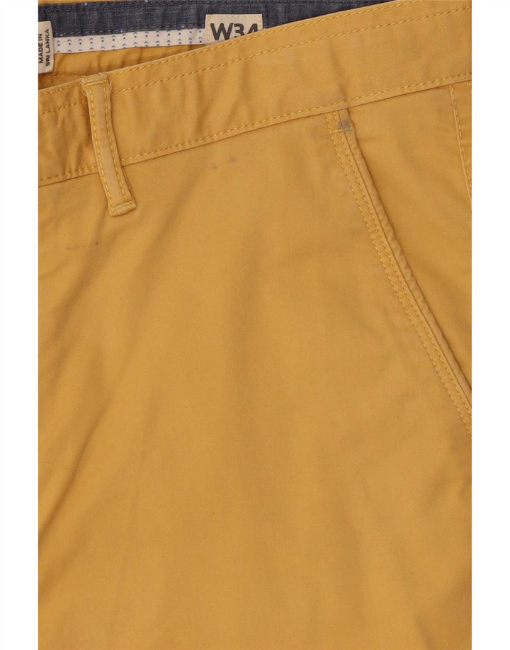 Fat Face Herren-Chinoshorts, W34, Größe L, Gelb, Baumwolle