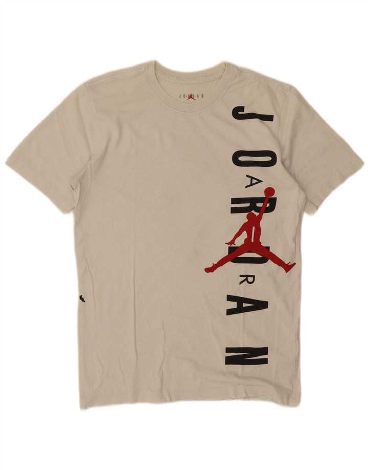 Jordan Herren-T-Shirt mit Grafik, Größe S, cremefarbene Baumwolle