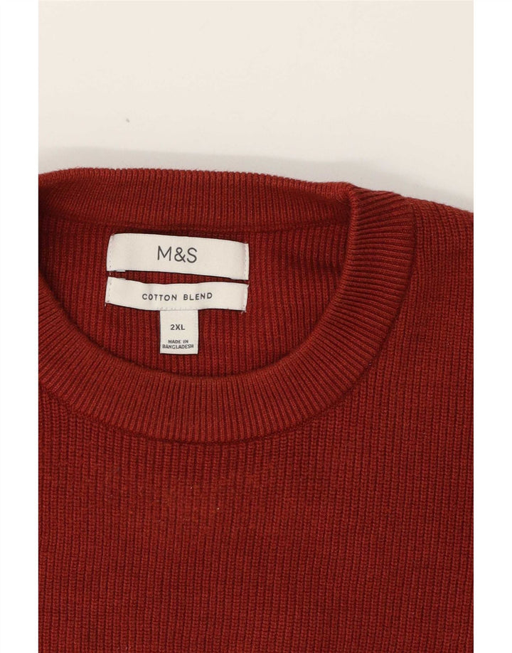 Marks & Spencer Herren-Pullover mit Rundhalsausschnitt, 2XL, mehrfarbig, Farbblock