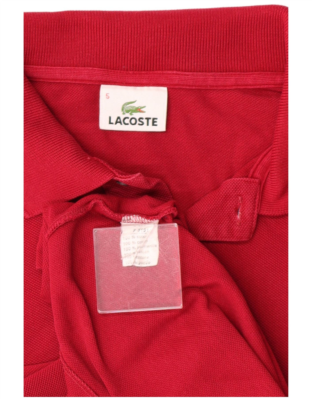 LACOSTE Herren-Poloshirt, Größe 5, groß, rot, Baumwolle, klassisch