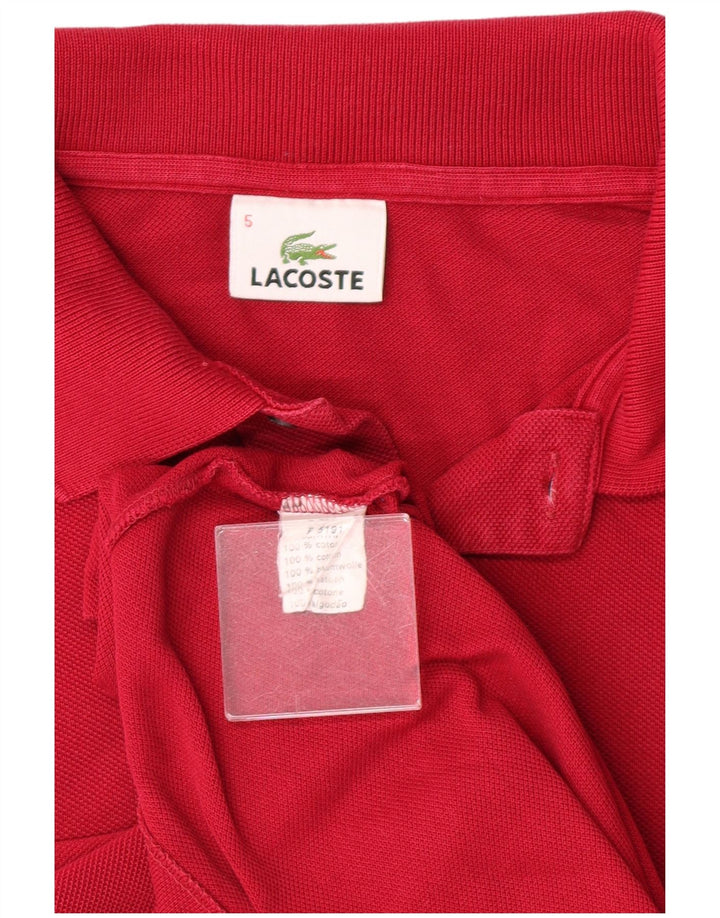 LACOSTE Herren-Poloshirt, Größe 5, groß, rot, Baumwolle, klassisch