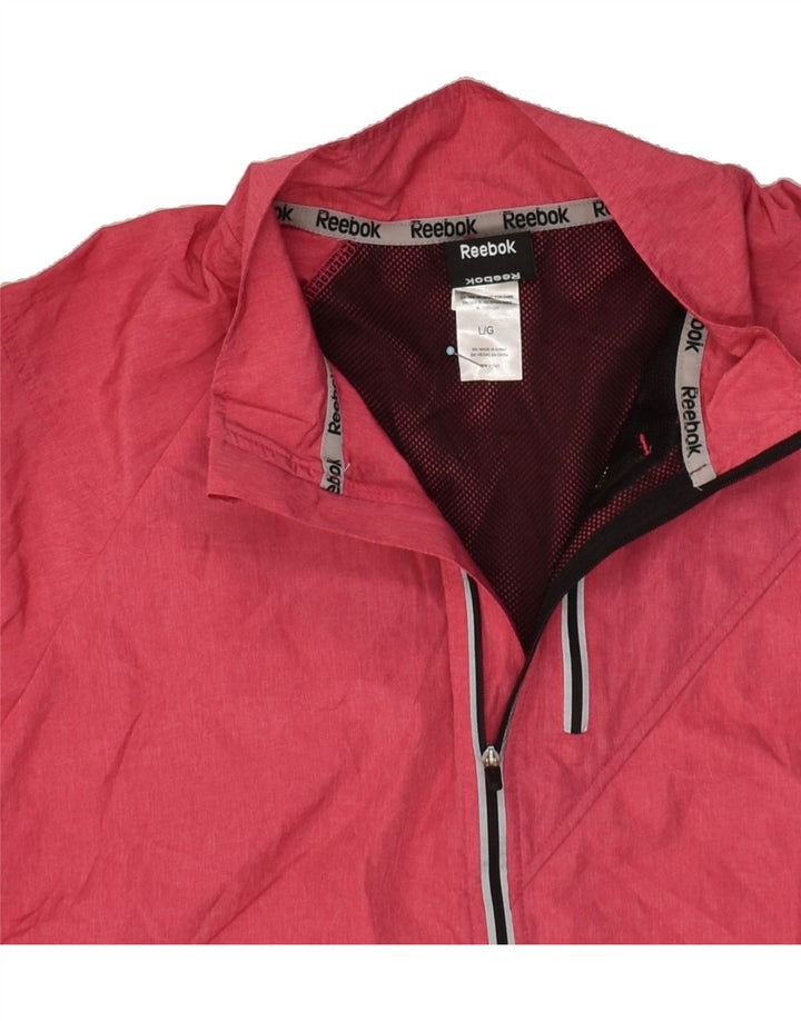 REEBOK Womens Tracksuit Top Jacket UK 16 Large Pink Polyester Vintage Reebok and Second-Hand Reebok from Messina Hembry 