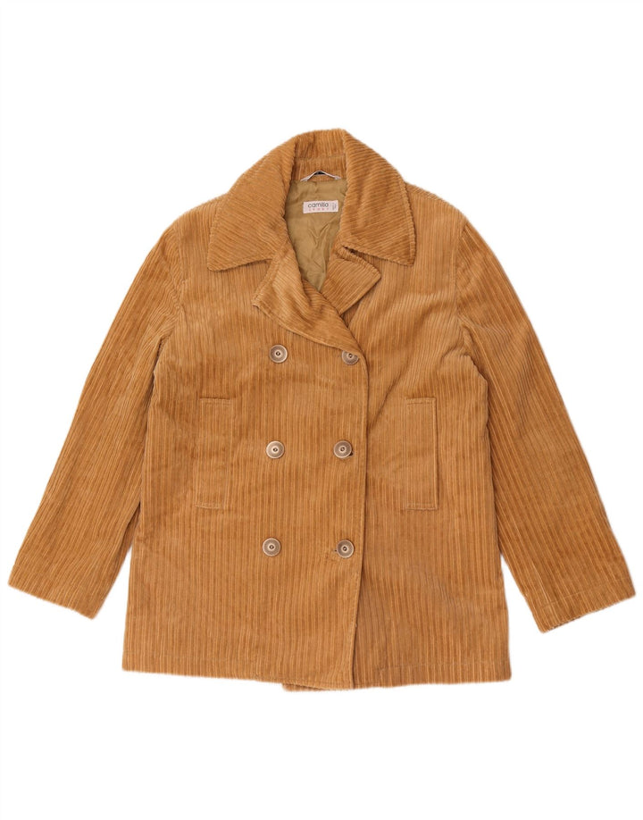 Camilla Damen Zweireihige Cordjacke IT 44 Mittelbeige Baumwolle