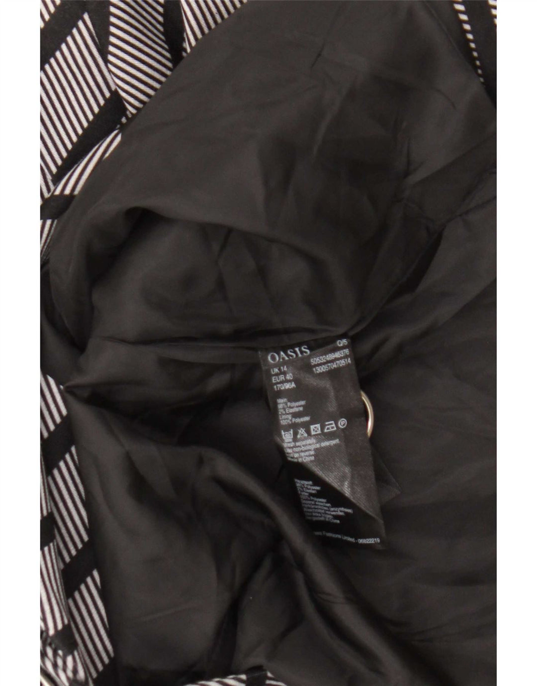 Oasis Damen-Blazerjacke mit 1 Knopf, UK 14, mittelgrau gestreift, Polyester