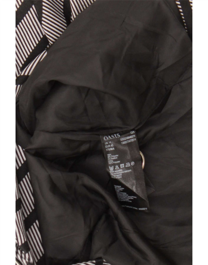 Oasis Damen-Blazerjacke mit 1 Knopf, UK 14, mittelgrau gestreift, Polyester
