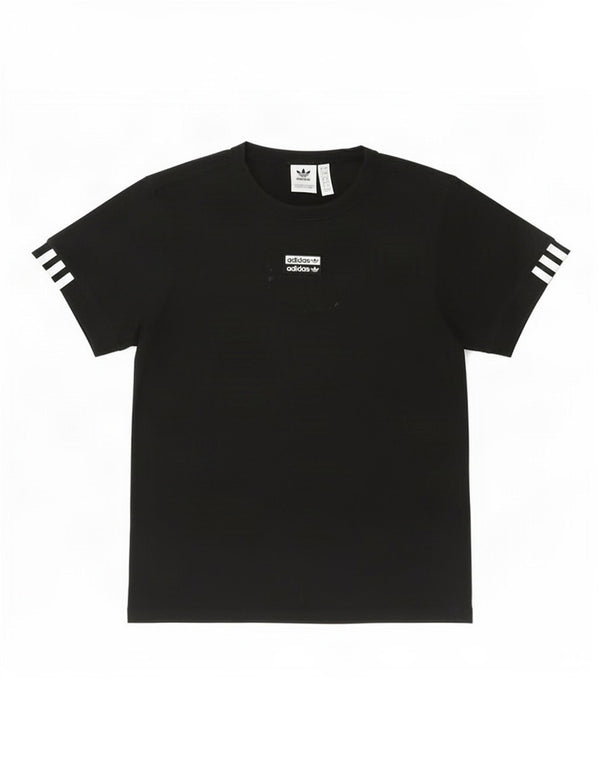 Adidas Damen Grafik T-Shirt Top UK 8 Small Schwarz Baumwolle